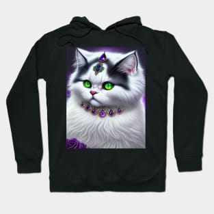 Gothic White Persian Beauty Cat Hoodie